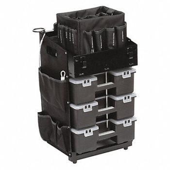 FLEXCART Black Light Duty Tool Utility Cart, 56GE43