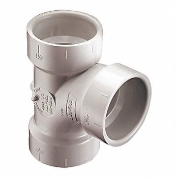 GRAINGER APPROVED Sanitary Tee Schedule DWV 6 x 6 x 6 in, 56GX29