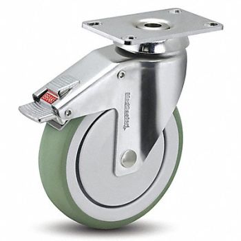 MEDCASTER Plate Caster Swivel 6 Wheel Dia, 56HC91