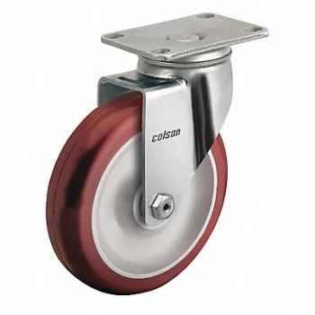 COLSON Plate Caster Swivel 3 Wheel Dia, 56HD53