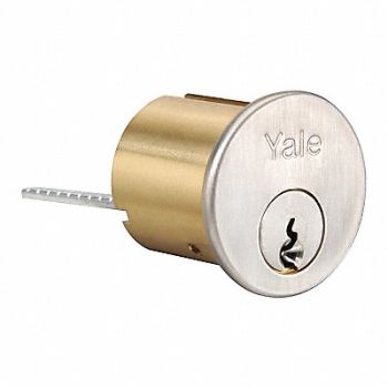 YALE Rim Cylinder Satin Chrome Finish Grade 2, 56HH90