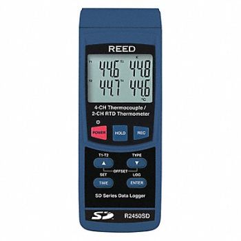 REED INSTRUMENTS Thermocouple Thermometer LCD, 56HN59