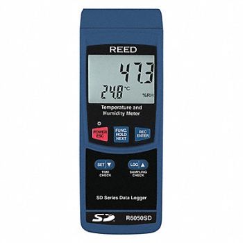 REED INSTRUMENTS Temperature Humidity Meter LCD, 56HN60