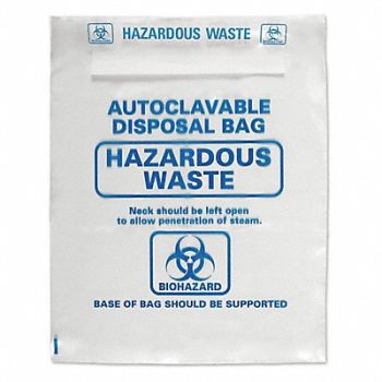 HEATHROW SCIENTIFIC Autoclavable Biohazard Bags 33 H PK200, 56HV67