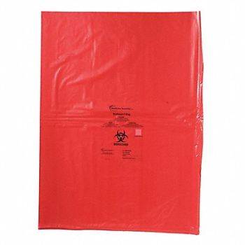 HEATHROW SCIENTIFIC Biohazard Bags 10-9/16 gal Red PK200, 56HV73