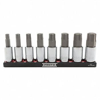 PROTO Socket Bit Set Steel DrSz 1/2 in, 56JT44
