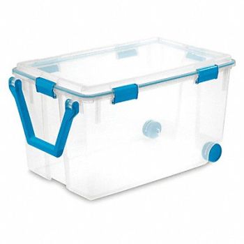 STERILITE Storage Tote Clear Polypropylene, 56JU39