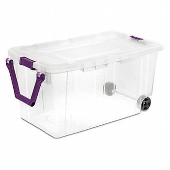 STERILITE Storage Tote Clear Polypropylene, 56JU40