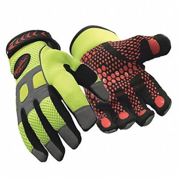 REFRIGIWEAR Insulated Hi-Vis Super Grip Glove PR, 56KC61