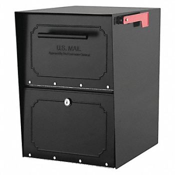 ARCHITECTURAL MAILBOXES Mailbox 1 Door Black 18-35/64 H, 56KE93