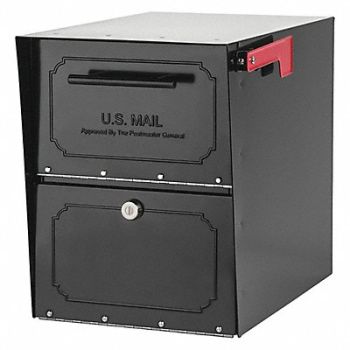 ARCHITECTURAL MAILBOXES Mailbox 1 Door Black 15-1/64 H, 56KE96