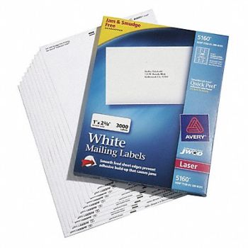 ABILITY ONE Laser Label 1 H 2-5/8 W PK100, 56LF41