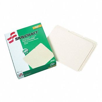 ABILITY ONE File Folders Letter 1/3 Tab Cut PK100, 56LF43