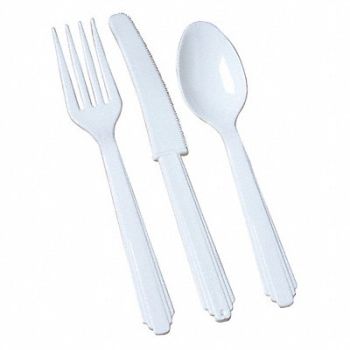 ABILITY ONE Disp Cutlery Set WH Heavy Weight PK400, 56LF50