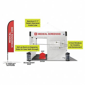 E-Z UP Medical Screening Kit 10 ft L 10 ft W, 56LN66