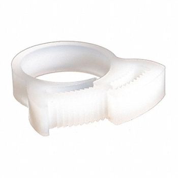 GRAINGER APPROVED Snap-Hose Clamp White 4.8 Max ID PK10, 56LW96
