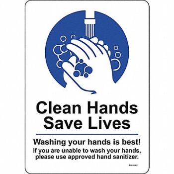 STRANCO INC Hygiene Sign 14 H 10 W Rectangle, 56ME33