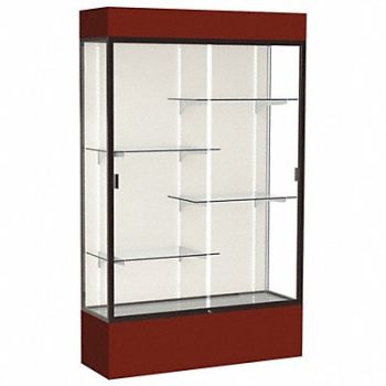 WADDELL DISPLAY Floor Display Case Maroon 80 H 48 L, 56TW46