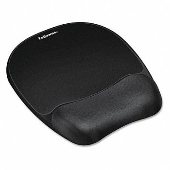FELLOWES Mouse Pad w/wrist Rest Nonskid 7x9 Black, 56XH08