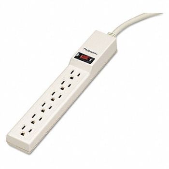 FELLOWES Six-Outlet Power Strip 120v 4ft Cord, 56XH64