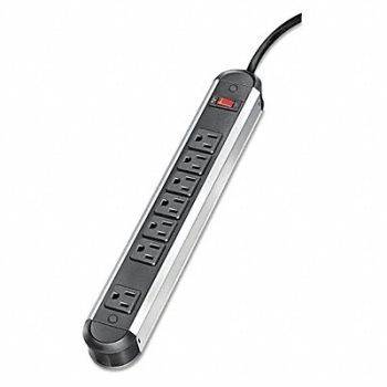 FELLOWES Metal Power Strip 7-Outlet 12ft Cord, 56XH74
