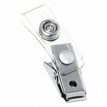 GBC Metal Badge Clips w/Plastic Straps PK100, 56XJ70