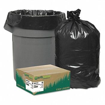 EARTHSENSE COMMERCIAL Can Liners 56gal. Black PK100, 56XK85