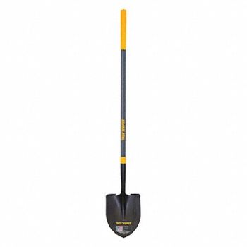 TRUE TEMPER Round Point Shovel Fiberglass Handle, 56YK90