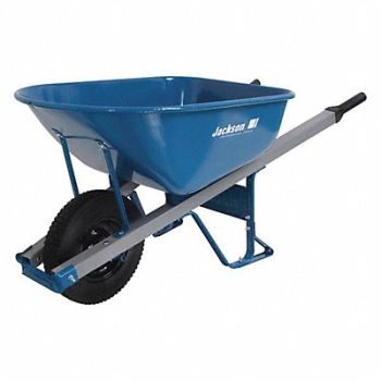 JACKSON Steel Wheebarrow FlatFree Tires 6cu. ft., 56YL19