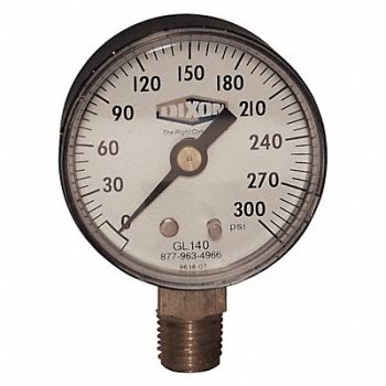 DIXON VALVE COUPLING ABS Dry Gauge 1/4 0-160psi 2 Face, 58DC73
