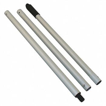 KRAFT TOOL Aluminum Broom Thread Handle 5 ft 3 pcs, 58EJ78