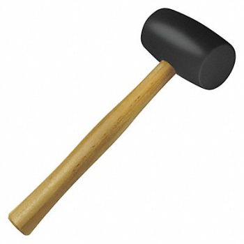 KRAFT TOOL Black Rubber Mallet 28 Oz, 58FC48