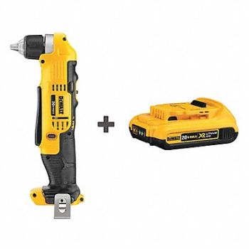 DEWALT Drill Kit Cordless 2000 RPM 20V DC, 58JL52