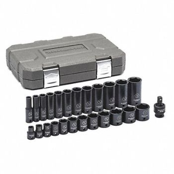 GEARWRENCH SAE Impact Socket Set 3/8 D 6pt. 25pcs., 58LD56