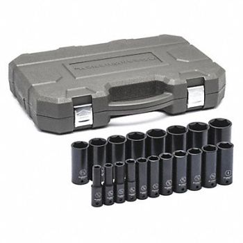 GEARWRENCH SAE Deep Impact Socket Set 1/2 D 19pcs., 58LD66