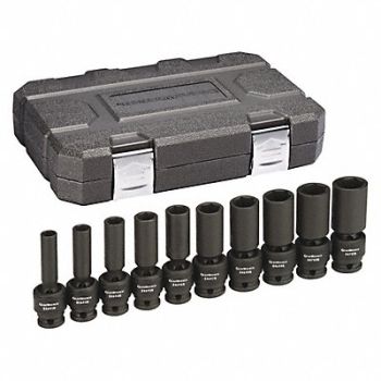 GEARWRENCH SAE Deep Impact Socket Set 1/2 D 10pcs., 58LD71