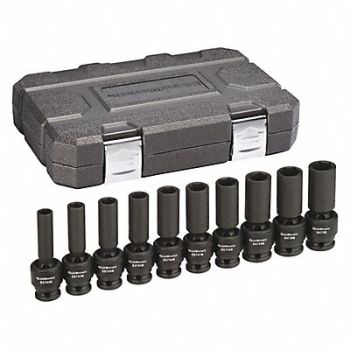 GEARWRENCH Metric Deep Impact Socket 1/2 D 10pcs., 58LD72