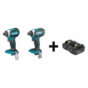 MAKITA Cordless Combo Kit 18.0 V 2 Tools 2 Batt, 58ML59