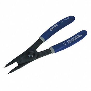 WILLIAMS Fixed Tip Retaining Ring Plier External, 58TZ24