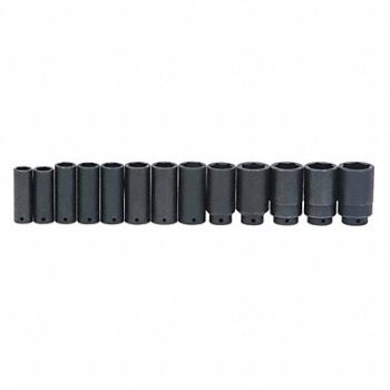 WILLIAMS Deep Impact Socket Set 1/2 D 6Pt 19pcs., 58UF18