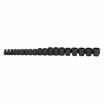 WILLIAMS Impact Socket Set 1/2 D 6Pt 19pcs. SAE, 58UF83