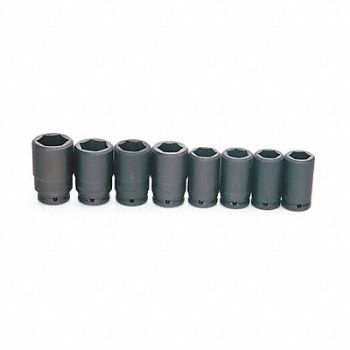 WILLIAMS Impact Socket Set 3/4 D 6Pt 10 pcs. SAE, 58UJ43