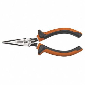 KLEIN TOOLS Long Nose Pliers Side Cutting Slim 6, 58UR88