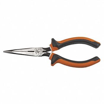 KLEIN TOOLS Long Nose Pliers Side Cutting Slim 7, 58UR89