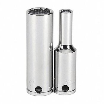 WILLIAMS Deep Socket 12 pt. 1/2 3/8 Dr., 58XT89