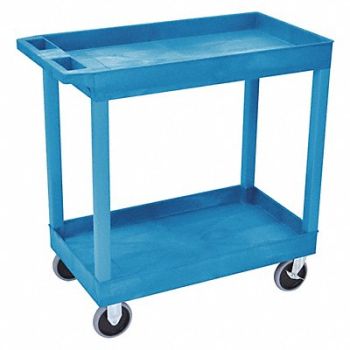 LUXOR High Capacity (2)Tub Shelves Cart, 58ZX60