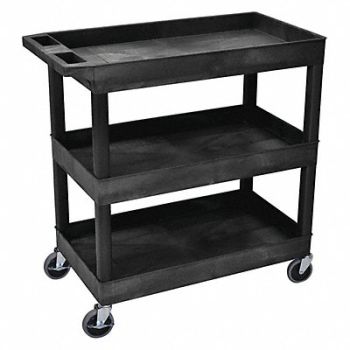 LUXOR High Capacity (3) Tub Shelves Cart, 58ZX63