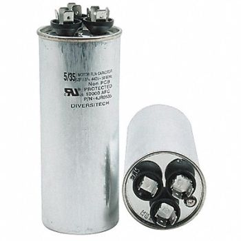 DIVERSITECH Motor Run Capacitor 370V Round, 59FF67