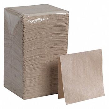 DIXIE Beverage Napkin Brown Plain 1/4 Fold PK8, 59LN64