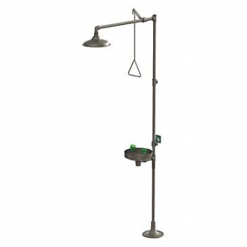 COMPLIANT Shower and Eye/Face Wash Stainless Steel, 59LT98